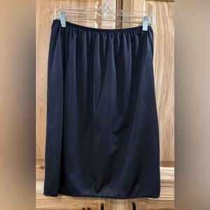 Vassarette Black Midi Slip Skirt Lace Lined Goth Whimsigoth Feminine Versatile